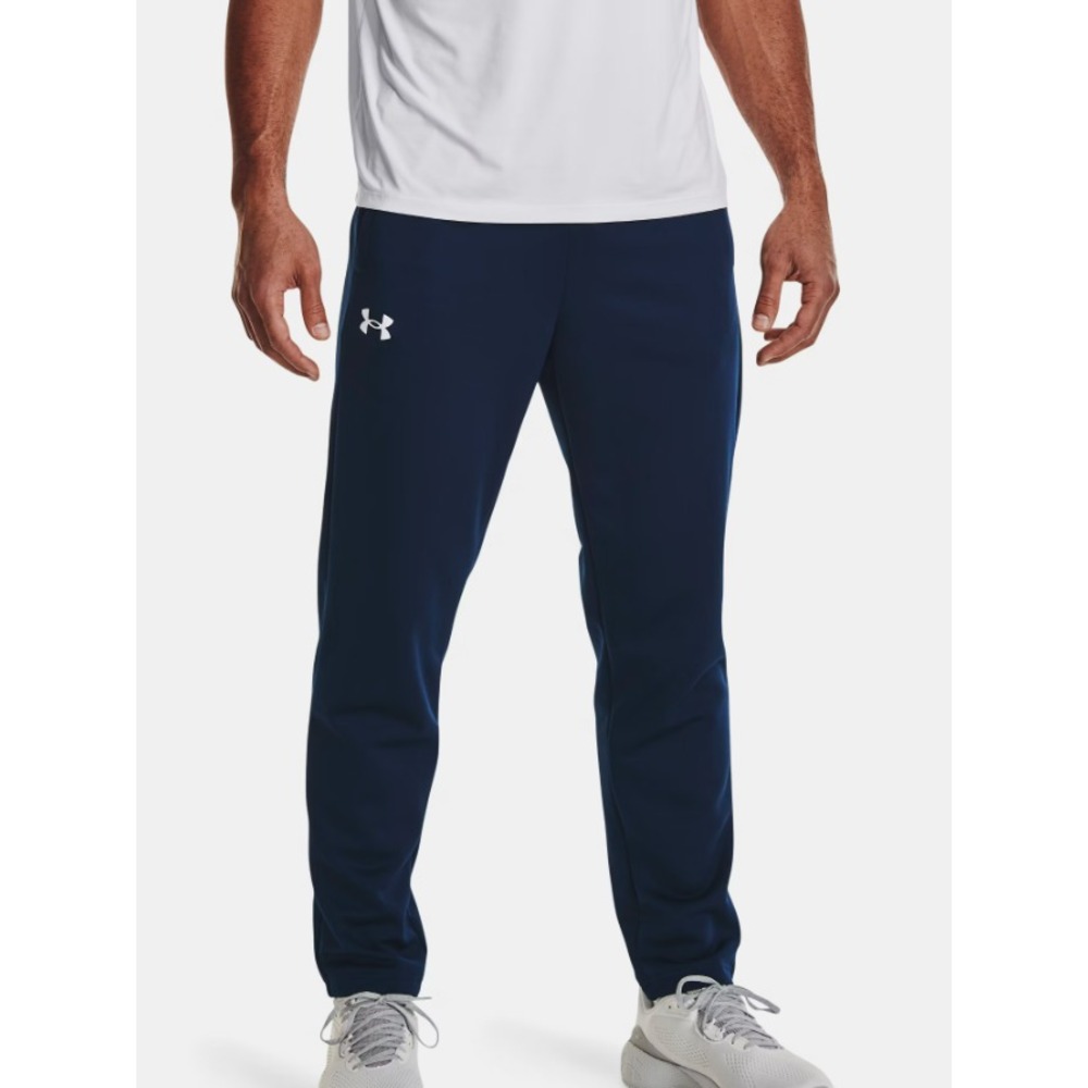 Under Armour Mens Fleece Pants Tapered Blue White S M Soft Drawstring Loose Fit